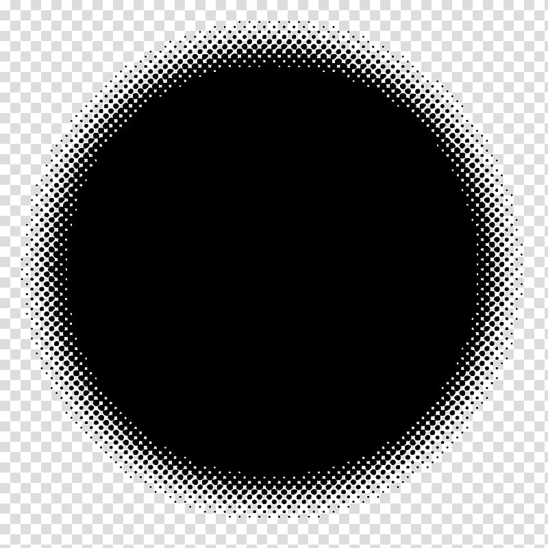 Monochrome Black and white Circle, halftone transparent background PNG clipart