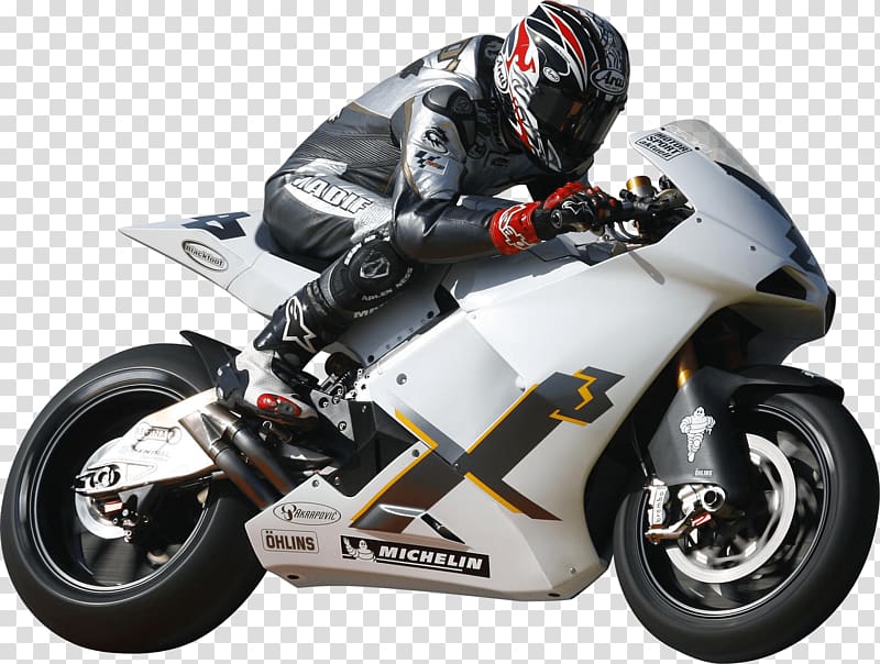 man riding silver sports motorcycle, Race Motorcycle transparent background PNG clipart