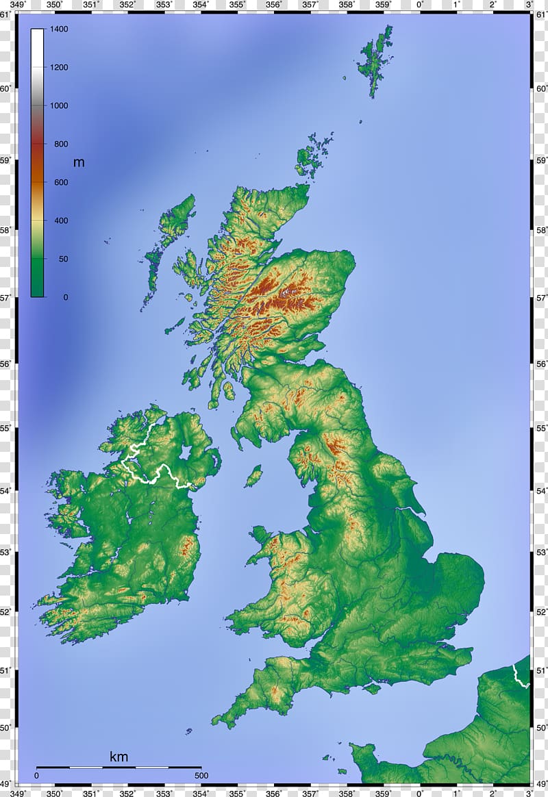 England British Isles Topographic map Physische Karte, united kingdom transparent background PNG clipart
