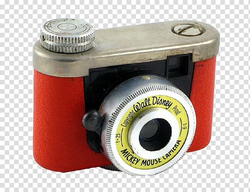 Mickey Mouse graphic film Antique cameras Kodak, Vintage red camera transparent background PNG clipart