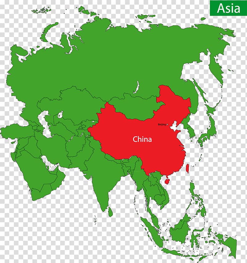 East Asia Western Asia Map , China's position in Asia, a schematic map of the transparent background PNG clipart
