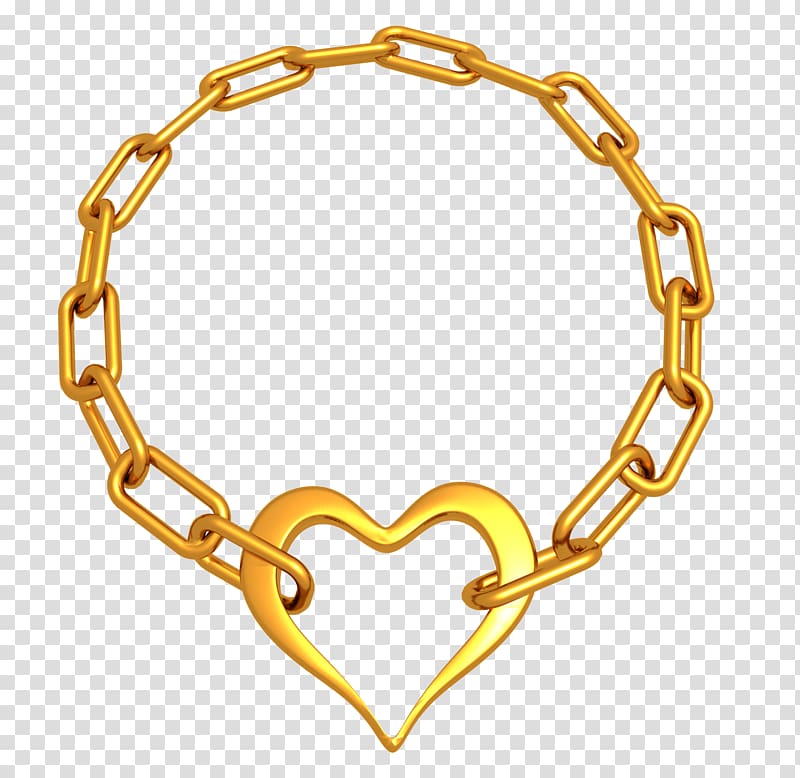 Chain Gold, Gold heart-shaped necklace transparent background PNG clipart