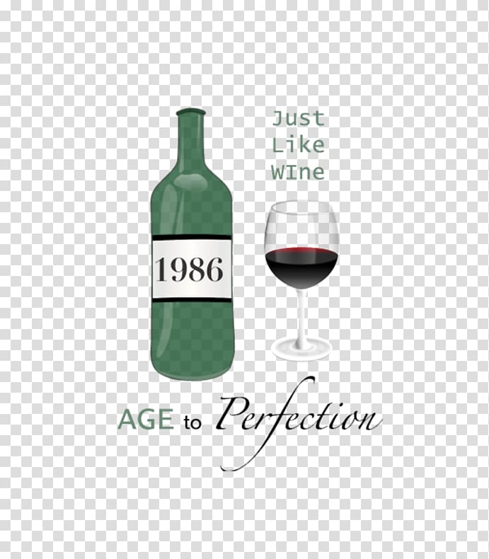 White wine Glass bottle Dessert wine Red Wine, 30th birthday transparent background PNG clipart