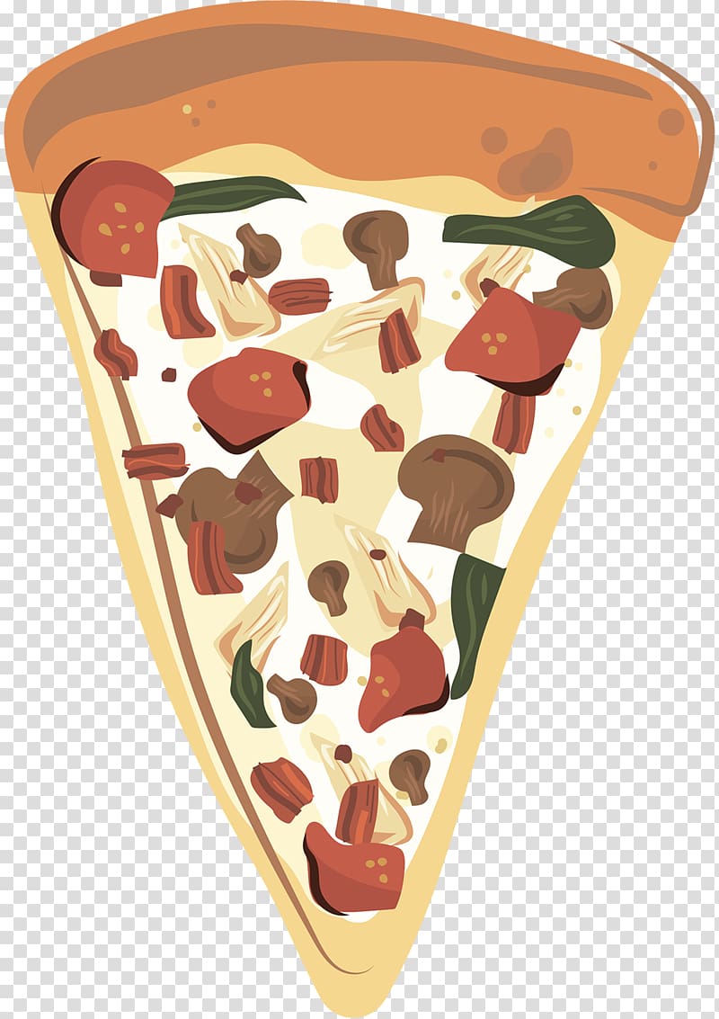 Ice Cream Cones, slice of pizza transparent background PNG clipart