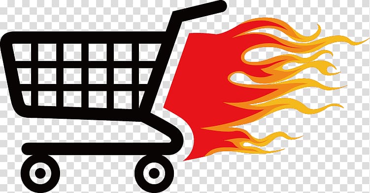 fire and shopping cart illustration, Shopping cart Icon, Flame shopping cart icon transparent background PNG clipart