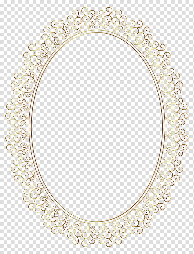 scrolled gold-colored frame, Pattern, Oval Frame transparent background PNG clipart