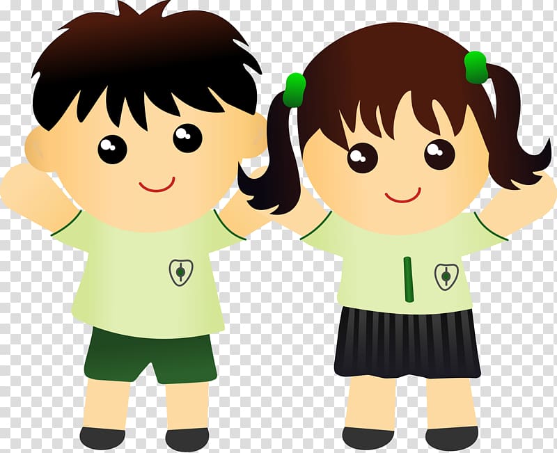 girl and boy illustration, Student School uniform Boy , Cute Kids transparent background PNG clipart