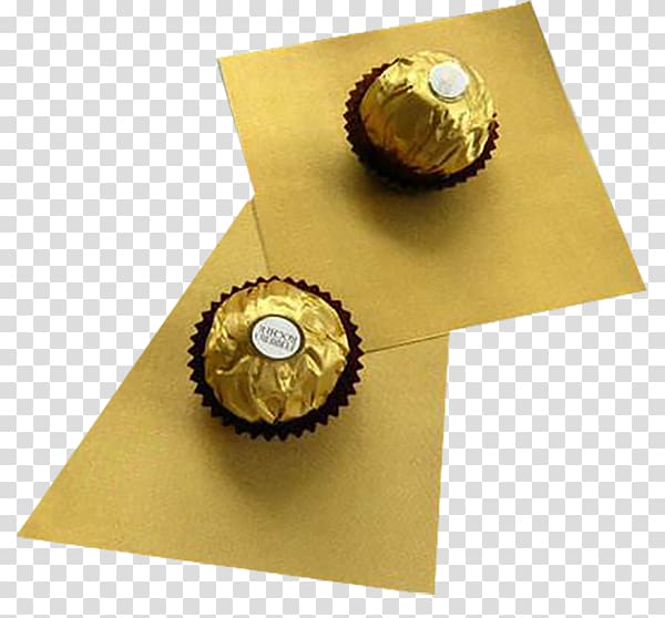 Ferrero Rocher Paper Aluminium foil Chocolate Tin foil, Gold on tin foil with chocolate transparent background PNG clipart