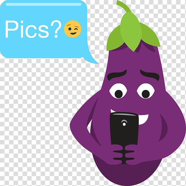 Sticker Emoji Crisp Eggplant Fruit, Emoji transparent background PNG clipart