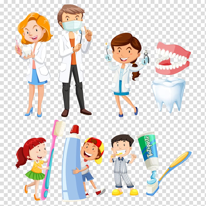 dental health illustration, Dentistry Toothbrush Illustration, dentist and child transparent background PNG clipart