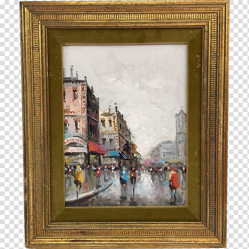Frames Oil painting Art Paris Street; Rainy Day, Oil Paintings transparent background PNG clipart