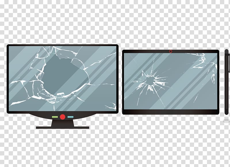Computer Monitors Laptop Display device Flat panel display, Computer screen is broken transparent background PNG clipart