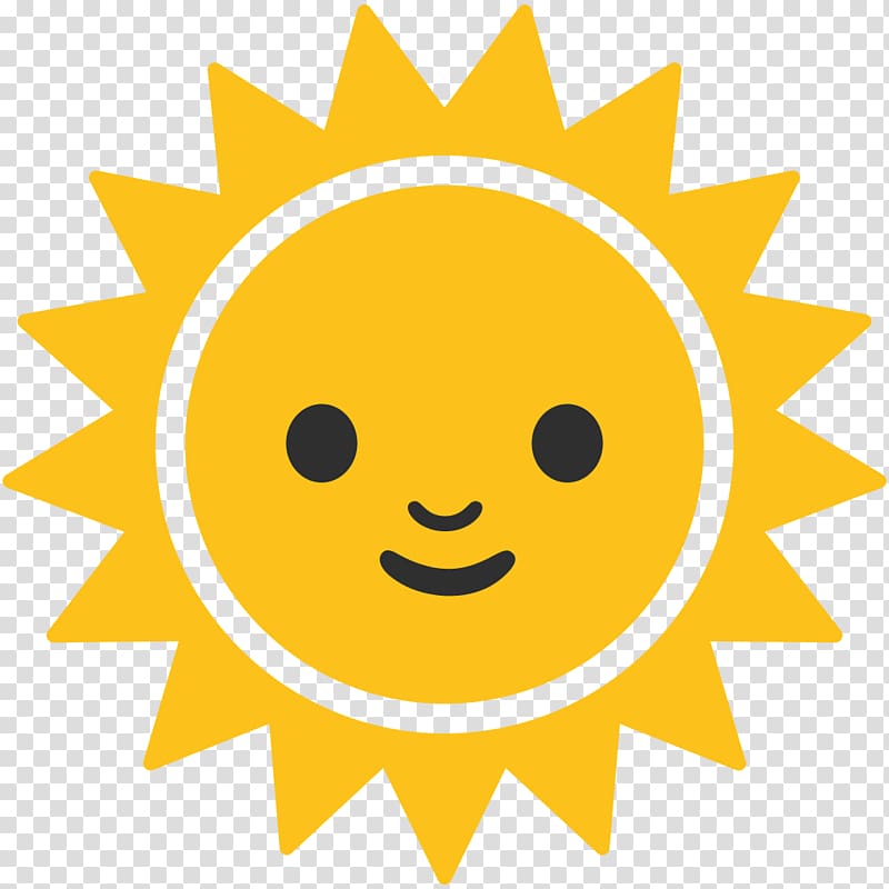 yellow sun character , Emoji Android Symbol Computer Icons Unicode, sun transparent background PNG clipart