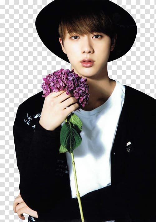 man wearing black hat holding cluster of purple petaled flowers, BTS I Need U (Japanese ver.) K-pop Best Of Me, bts transparent background PNG clipart