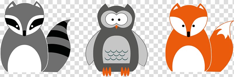 Raccoon Arctic fox Owl , hand-painted raccoon transparent background PNG clipart