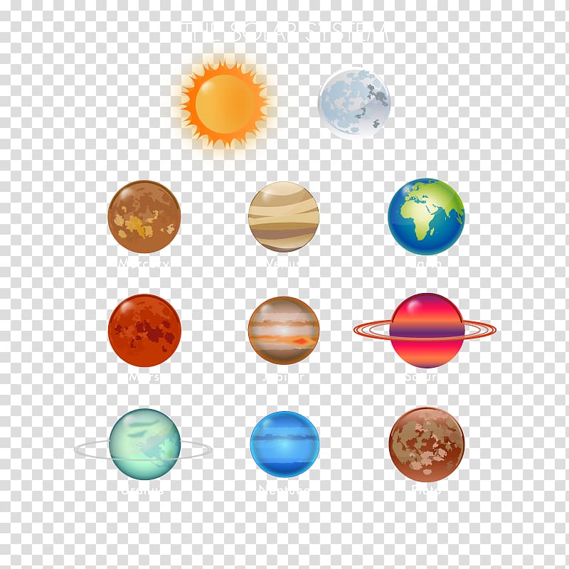 The Solar System with sun and moon illustration, Earth Solar System Planet Venus, Nine planets transparent background PNG clipart