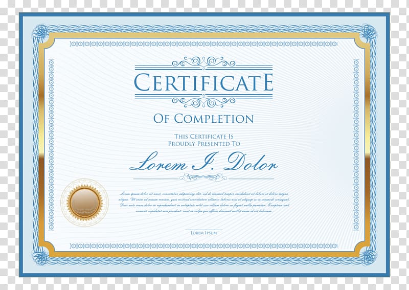 Certificate of Completion, Coral Springs Economic Development, certificate transparent background PNG clipart