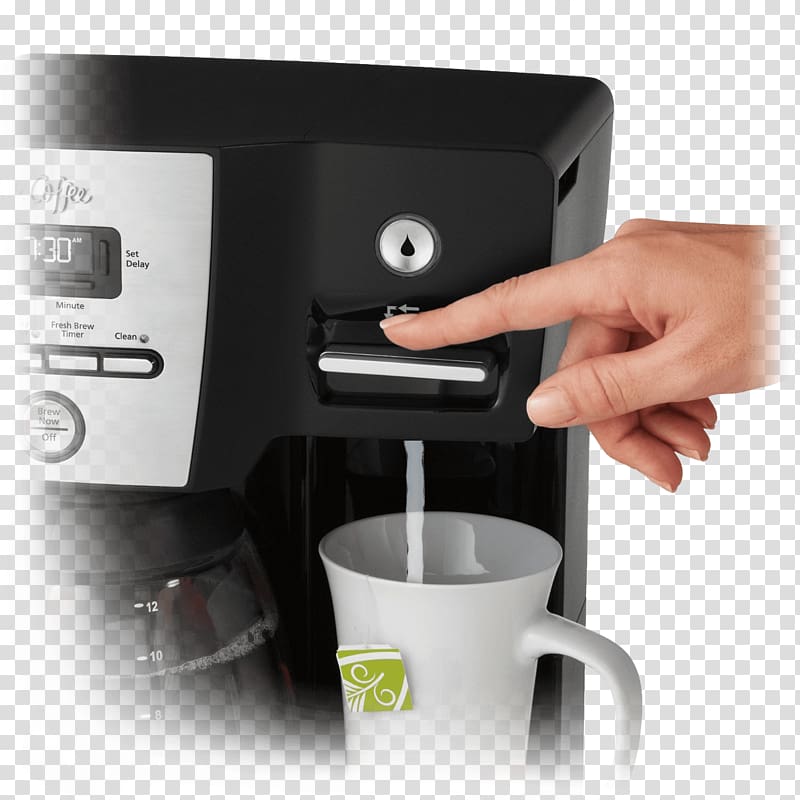 Mr. Coffee 12-Cup Programmable Hot Water Coffeemaker Brewed coffee, Coffee transparent background PNG clipart