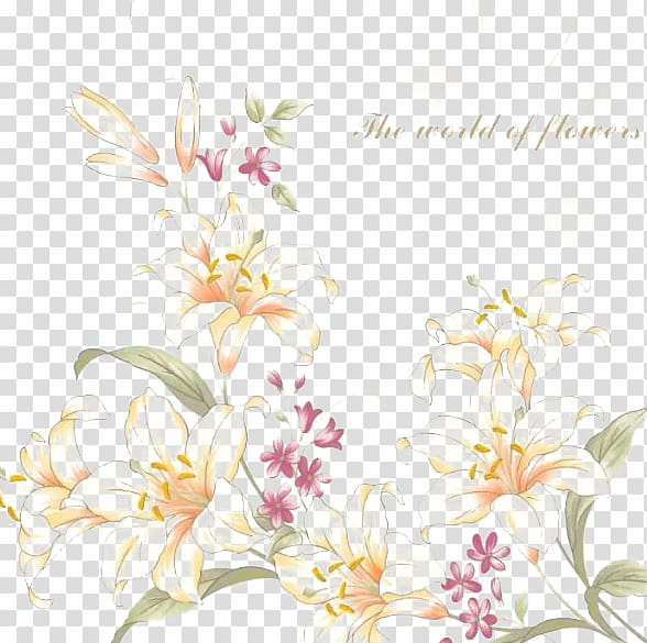 Floral design Desktop Flower, Hand-painted lily transparent background PNG clipart