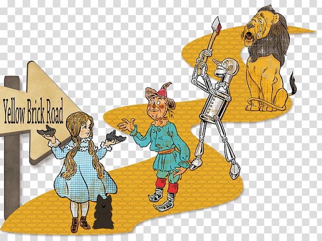 Animated cartoon Character Fiction, yellow brick road transparent background PNG clipart