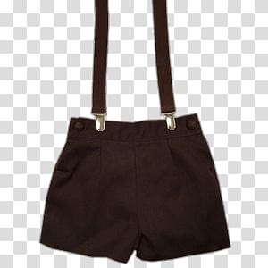 black shorts with suspenders illustration, Braces on Brown Short transparent background PNG clipart