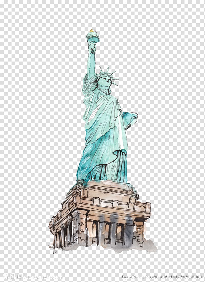 Statue of Liberty Historic site Illustration, Goddess of Victory transparent background PNG clipart