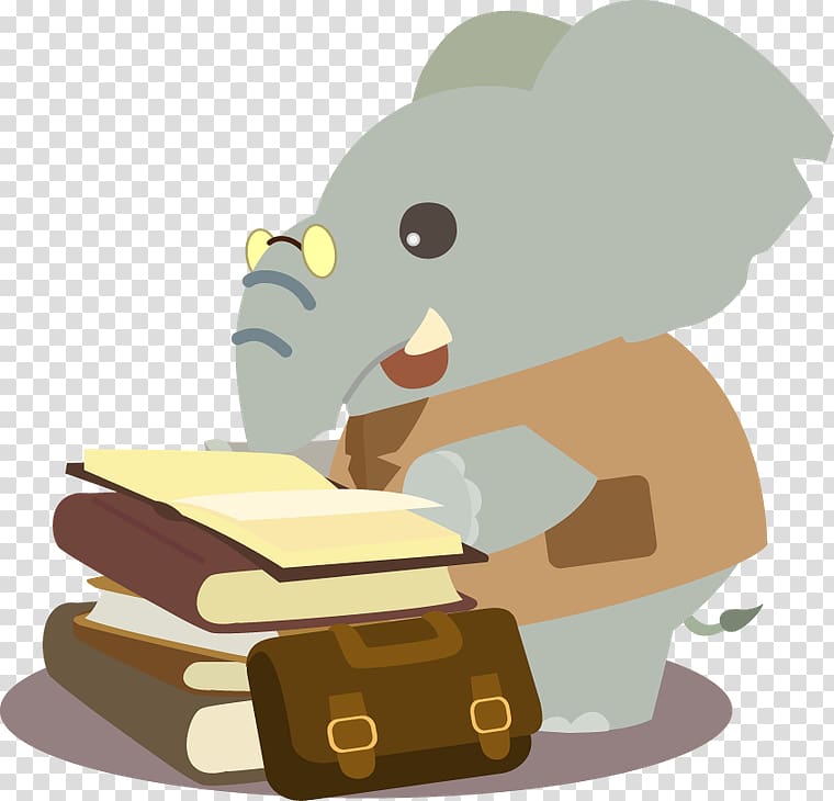 Reading Animaatio Animal Book Elephantidae, book transparent background PNG clipart