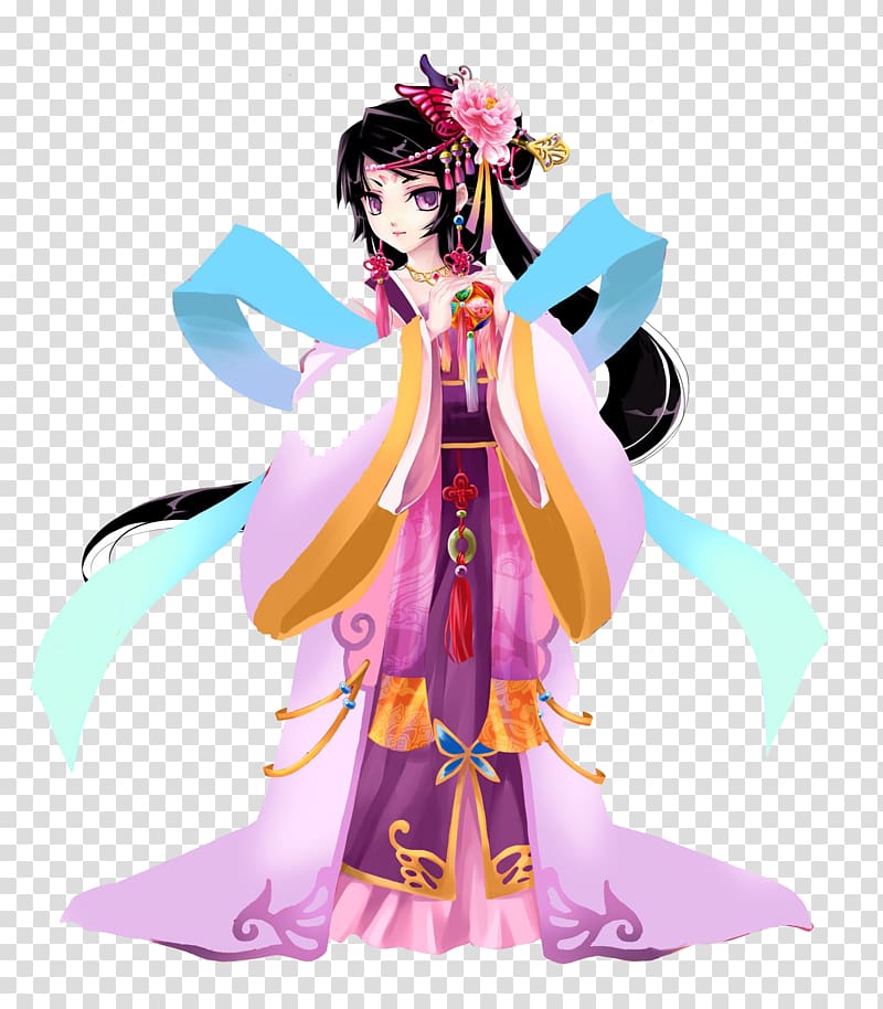 Change Hou Yi u5ae6u5a25u5954u6708 Mid-Autumn Festival Q-version, Goddess of the moon sister transparent background PNG clipart