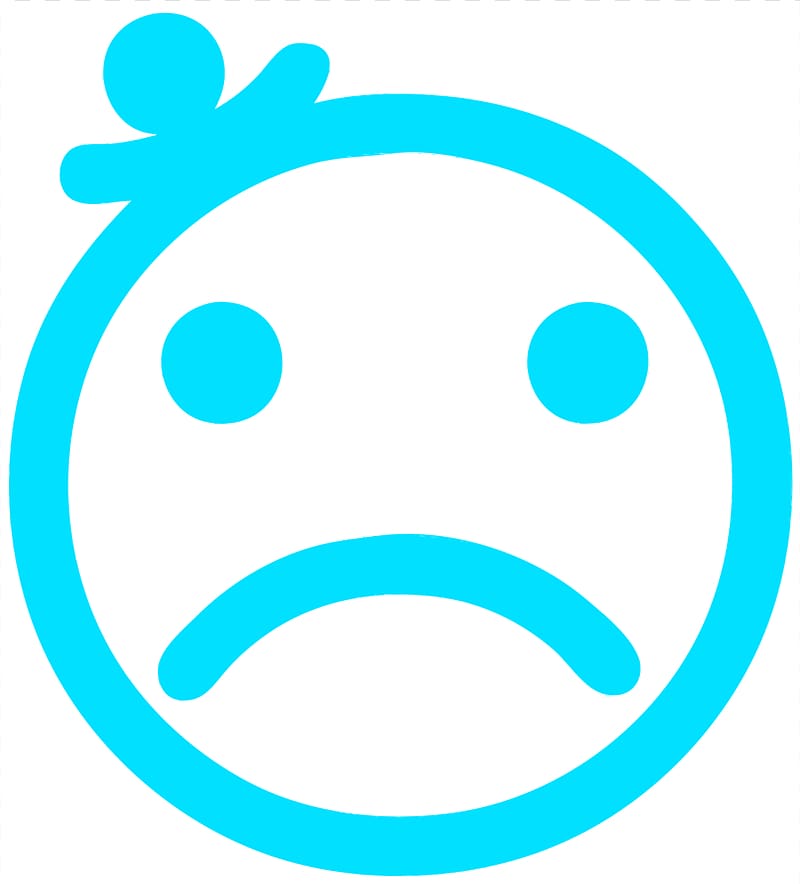 Cartoon Face , Blue Sad Smileys transparent background PNG clipart