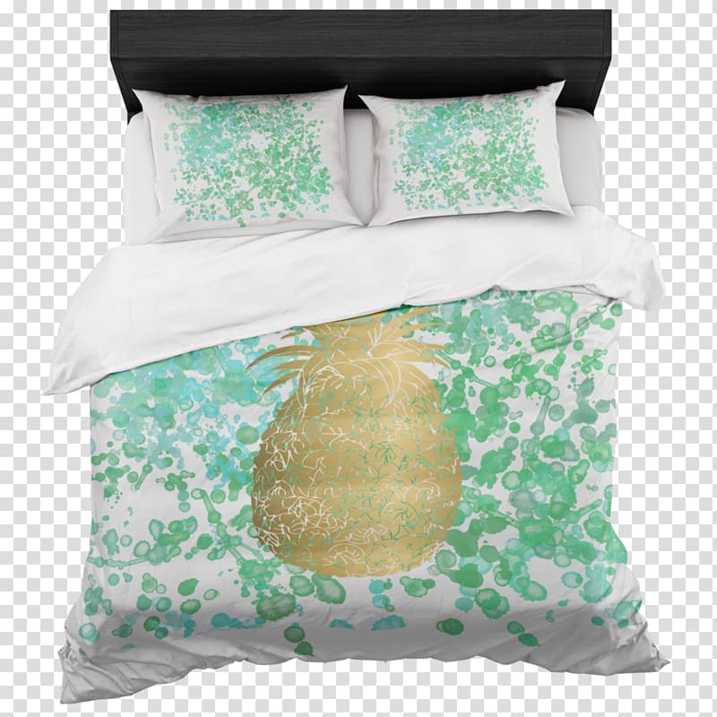Duvet Covers Towel Bed Pillow, watercolor Pineapple transparent background PNG clipart