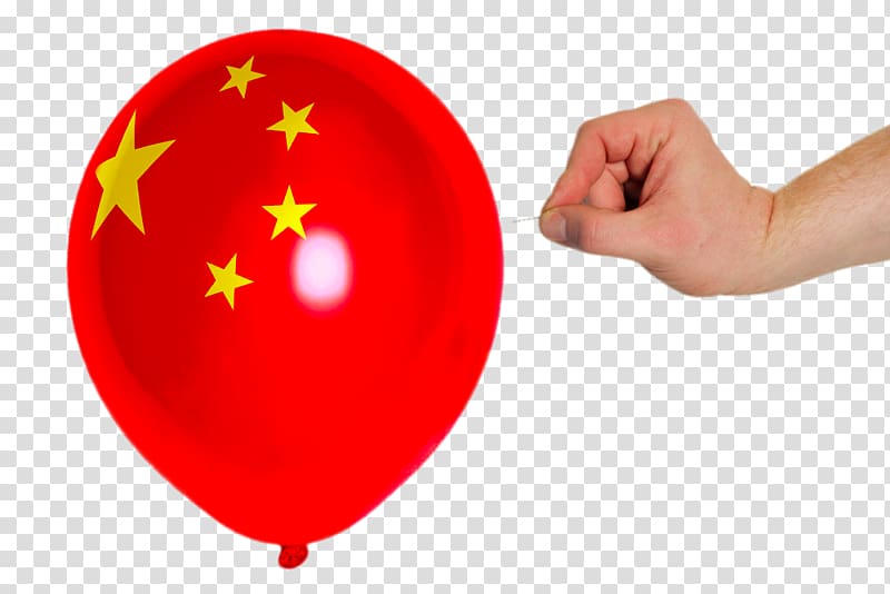 Flag of China Balloon National flag, Balloons printed with the flag transparent background PNG clipart