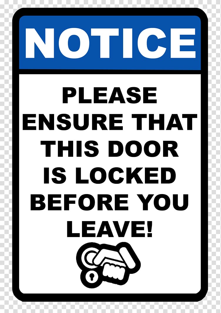 Sign Door hanger Sticker Lock, door lock transparent background PNG clipart