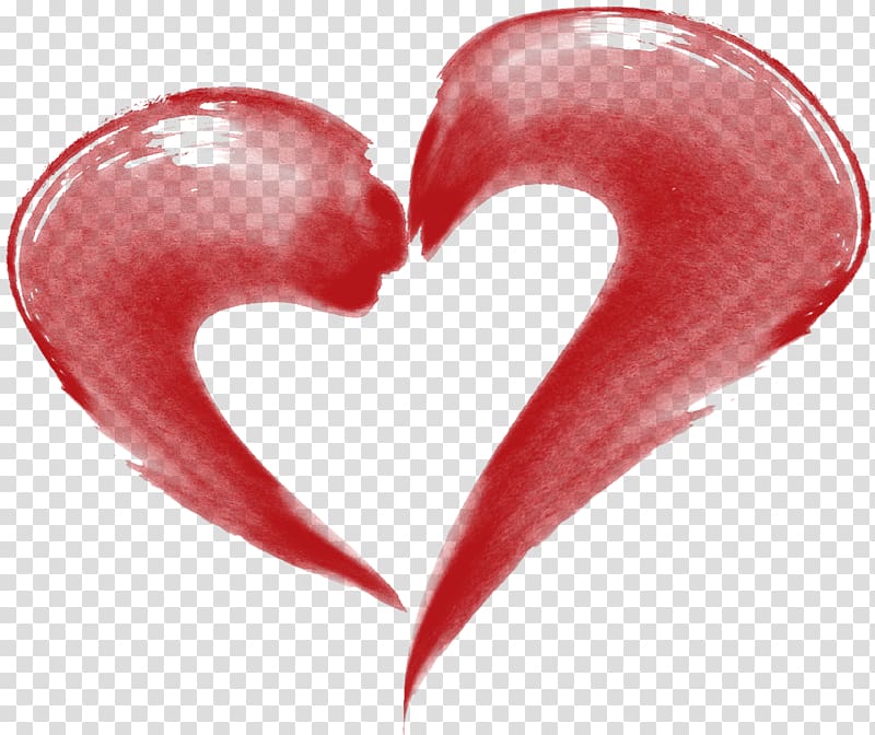 Heart Drawing Red, Hand drawn hearts transparent background PNG clipart