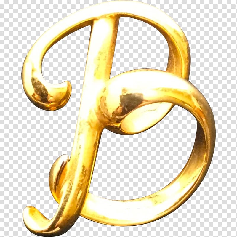 Gold-filled jewelry Metal Brooch Colored gold, gold letter transparent background PNG clipart