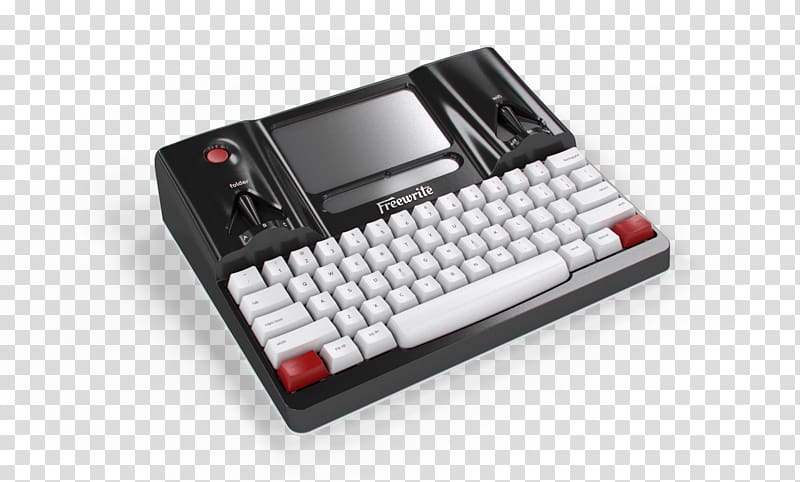 black and white computer keyboard, Freewrite Smart Typewriter transparent background PNG clipart
