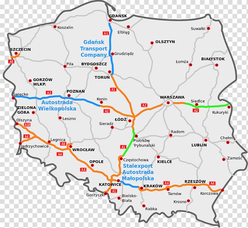 Piotrków Trybunalski Highways in Poland Controlled-access highway Road Two-lane expressway, road transparent background PNG clipart