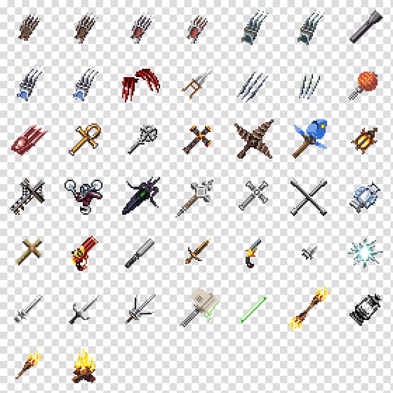 Pixel art Minecraft, swords shield transparent background PNG clipart