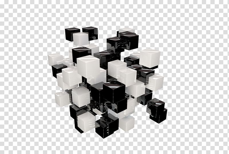 White Cube Black and white, Black and White Cube transparent background PNG clipart