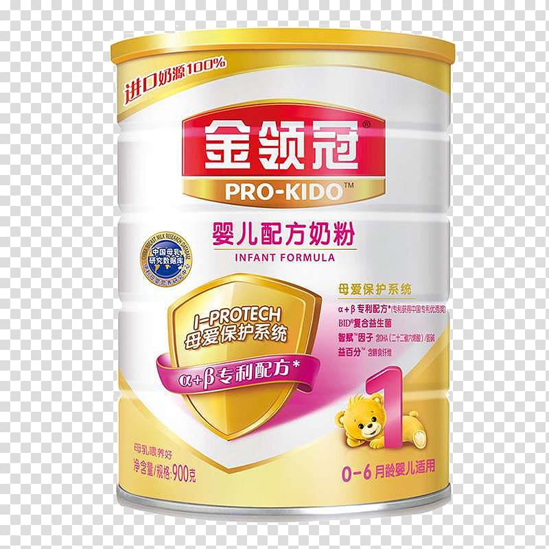 Powdered milk Infant formula Cow\'s milk, Erie Jinling crown three segments infant formula milk powder 1200g loaded triple transparent background PNG clipart