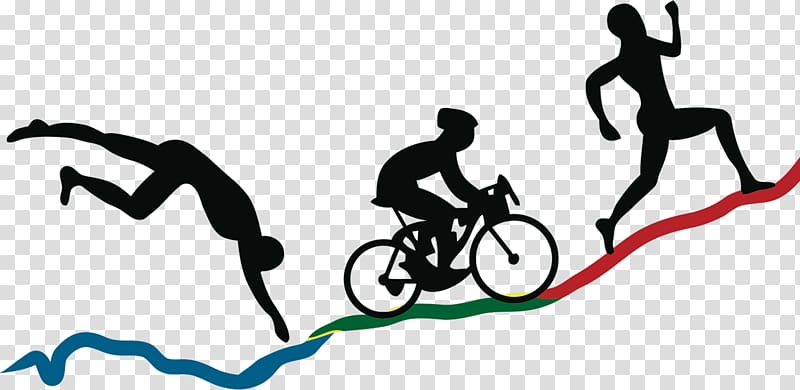 Indoor triathlon Sport Cycling Running, olympic movement transparent background PNG clipart