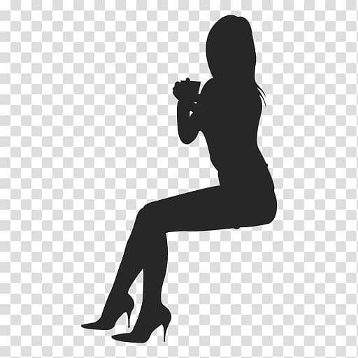 Silhouette Woman Drawing, sitting man transparent background PNG clipart