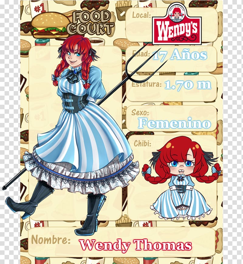 Costume design Cartoon Illustration Wendy\'s Company, old-fashioned transparent background PNG clipart