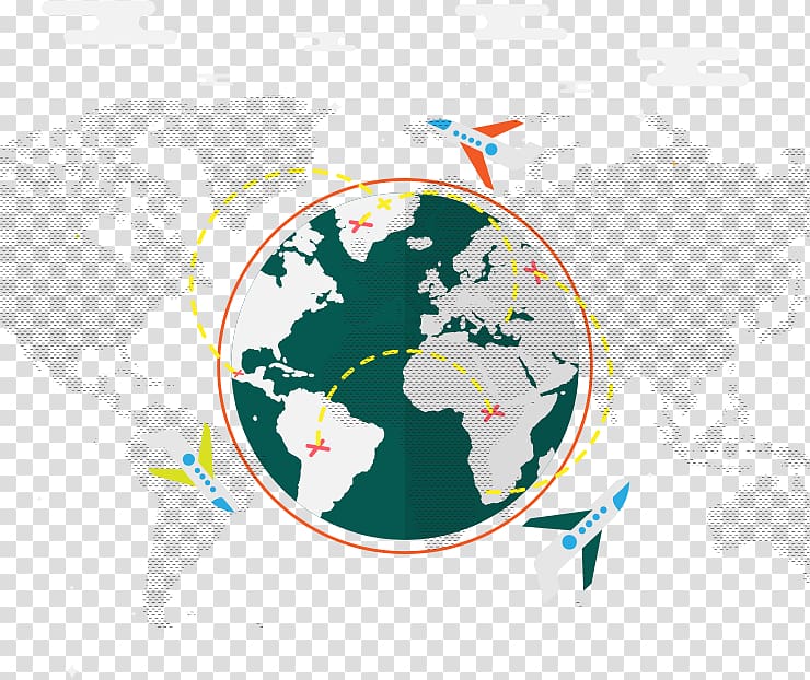 Globe Integra Technologies Inc World map, map and route aircraft transparent background PNG clipart