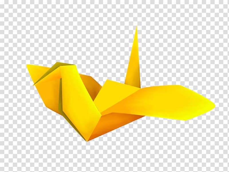 Crane Origami paper Orizuru, Yellow Crane transparent background PNG clipart