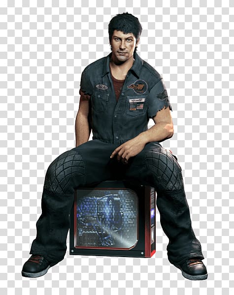 man sitting on red and black computer tower illustration, Dead Rising On Tv transparent background PNG clipart