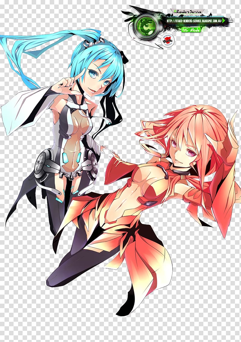 Inori Yuzuriha Rendering Anime Shu Ouma Hatsune Miku, guilty crown transparent background PNG clipart