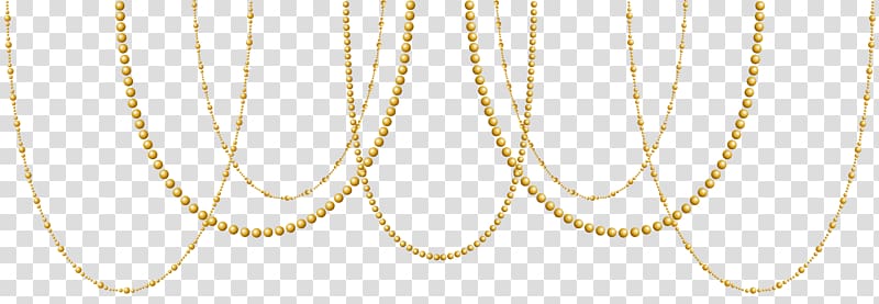 gold ball chain illustration, Necklace Gold Material Font, pearl border transparent background PNG clipart