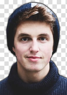 man in sweater and hat, Marcus Butler Close Up transparent background PNG clipart