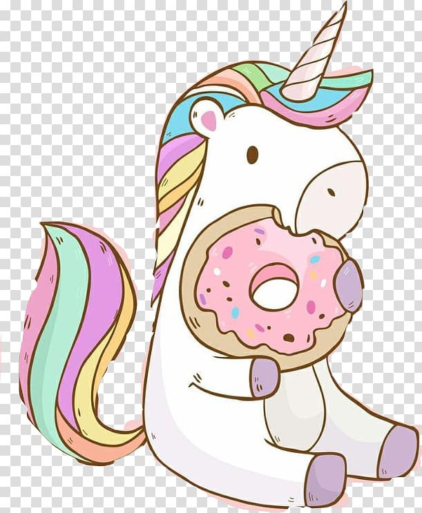 unicorn eating doughnut artwork, Donuts Unicorn Kavaii YouTube Desktop , unicorn transparent background PNG clipart