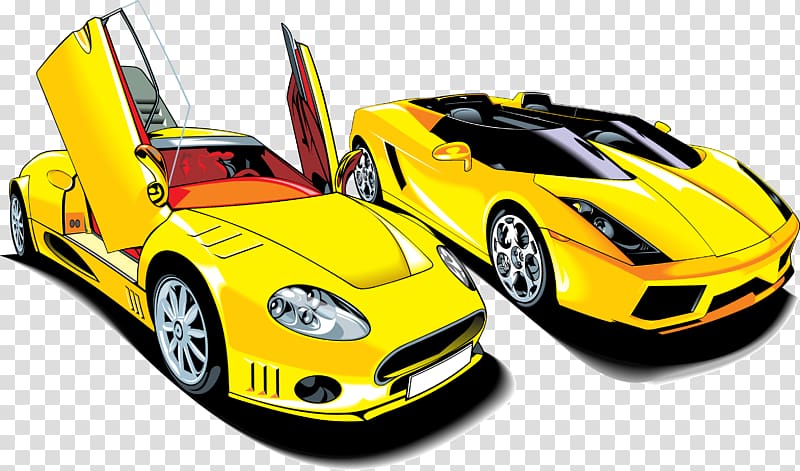 Sports car , Sports car cartoon elements transparent background PNG clipart